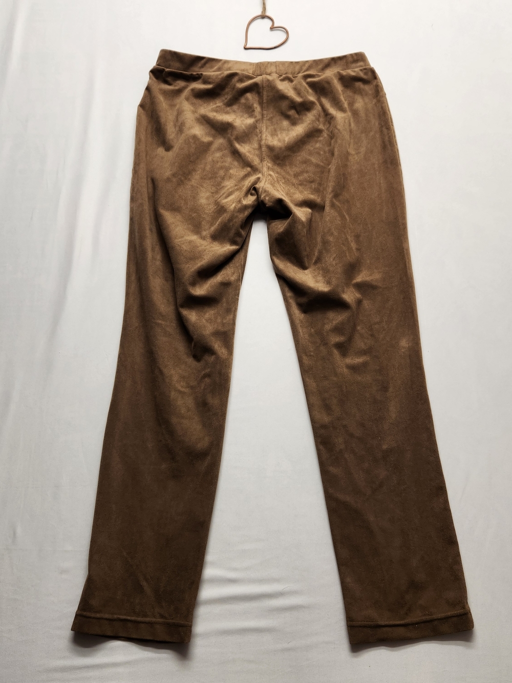⭐️ORVIS Luxe Faux Suede Pull On Pants Brown Cognac Size Large L Stretch Comfort - Picture 7 of 11